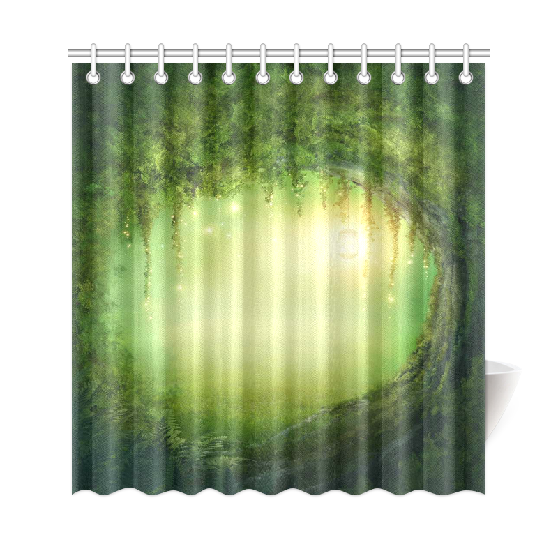 Interestprint Fantasy Green Tree Home Decor Light Moonlight Forest Interestprint Fantasy Green Tree Home Decor Light Moonlight Forest Polyester Fabric Shower Curtain Bathroom Sets