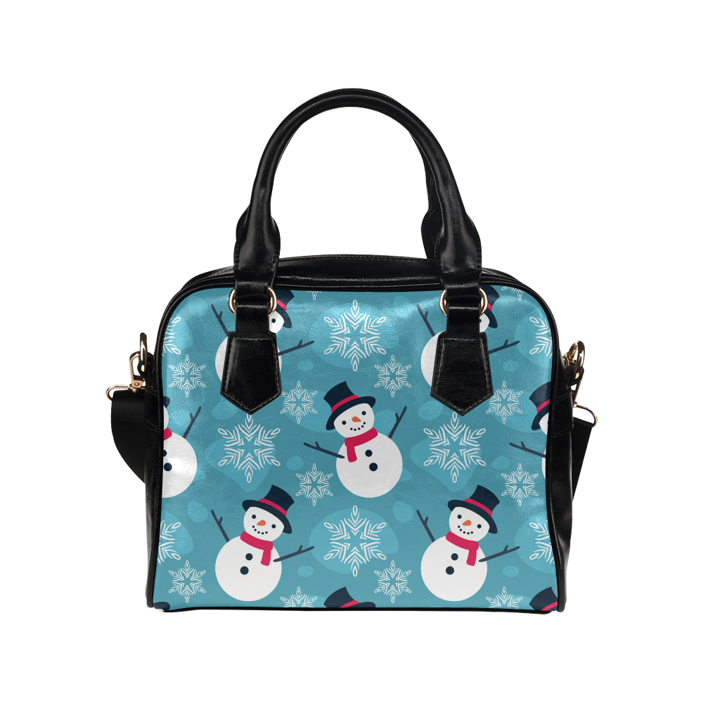 InterestPrint Christmas with Snowmen and Snowflakes Shoulder Bags for Women Ladies Crossbody Bag 