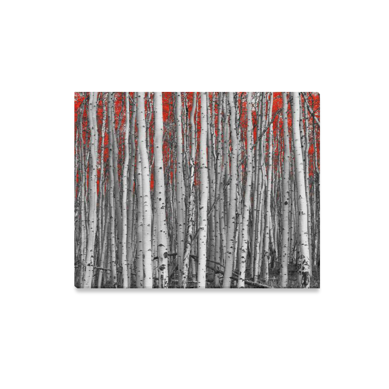 Interestprint Grey Birch Red Leaves In Black And White Forest Canvas Interestprint Grey Birch Red Leaves In Black And White Forest Canvas Wall Art Print Painting Hanging Artwork For Home Decoration