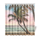 InterestPrint Seascape Home Decor, Tropical Beach Palm Tree Polyester Fabric Shower Curtain Bathroom Sets with Hooks 