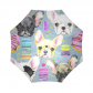 InterestPrint French Bulldog Pug Puppy Dog Donut Foldable Travel Rain Umbrella